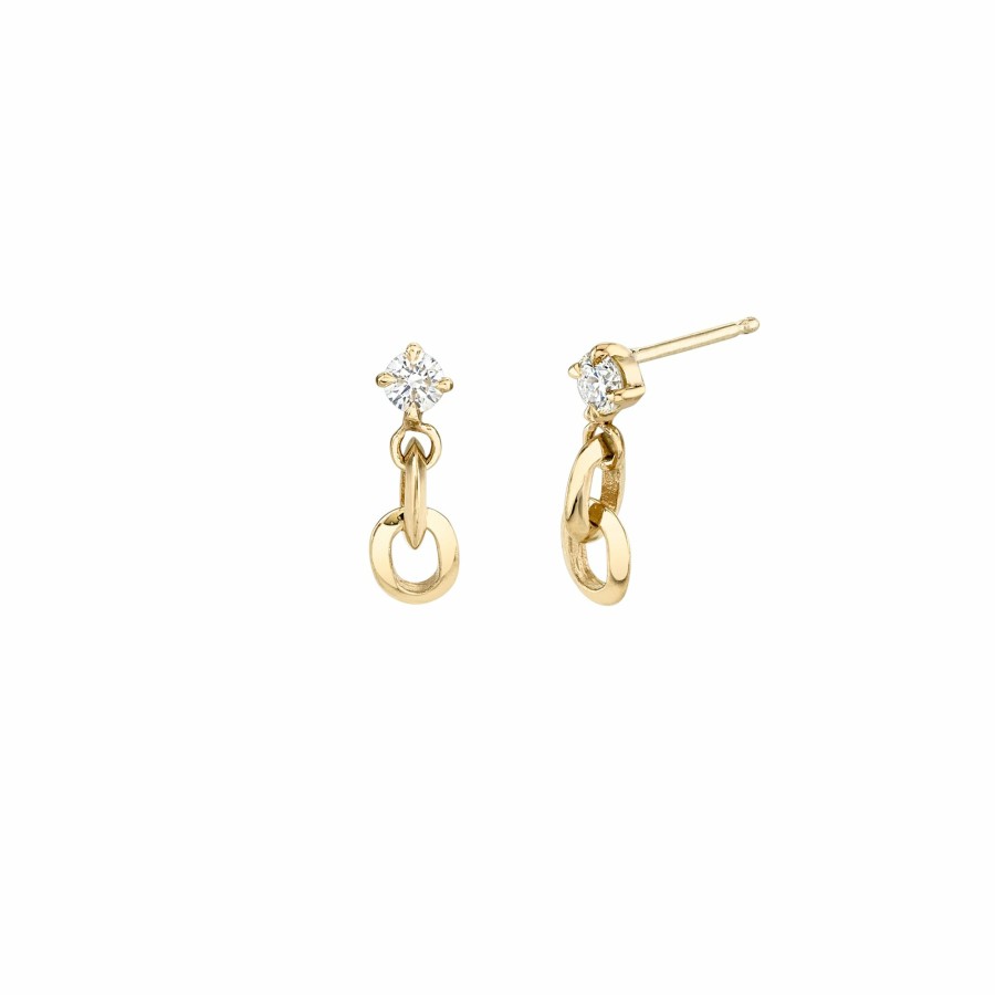 Earrings Lizzie Mandler | White Diamond Drop Earring With Xs Link