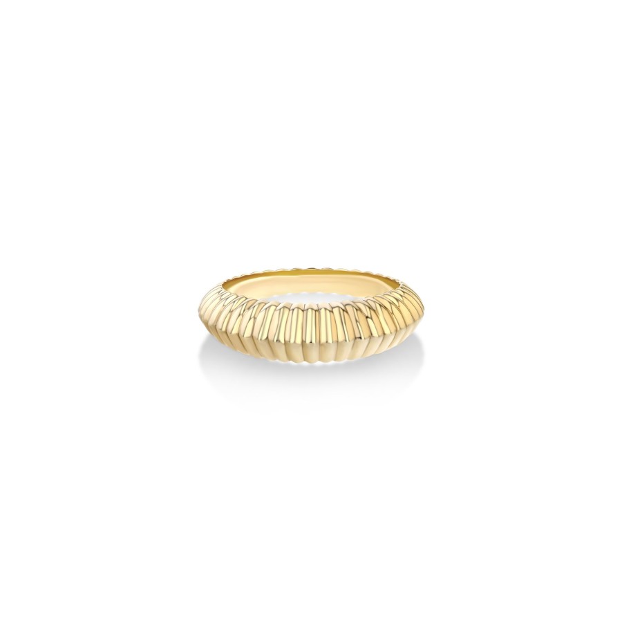 Ready To Ship Lizzie Mandler | Fluted Crescent Ring Yellow Gold