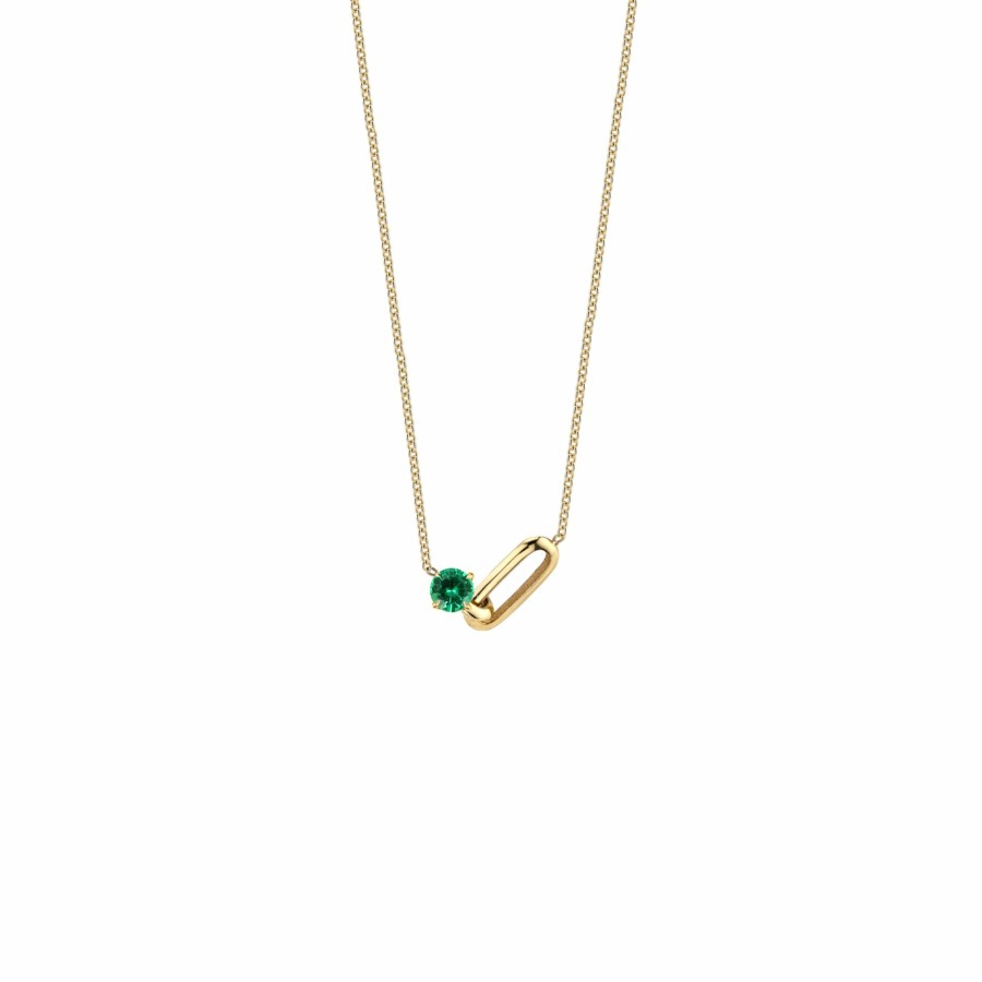 Necklaces Lizzie Mandler | Og Link And Emerald Necklace