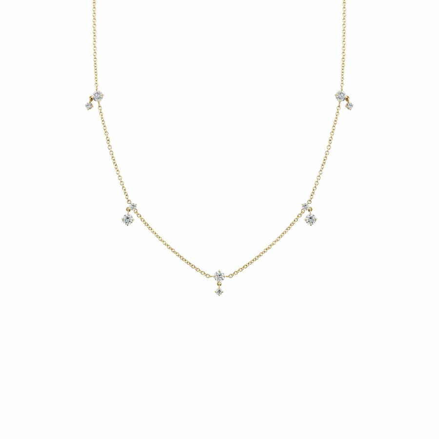 Necklaces Lizzie Mandler | Eclat Alternating Diamond Drop Station Necklace