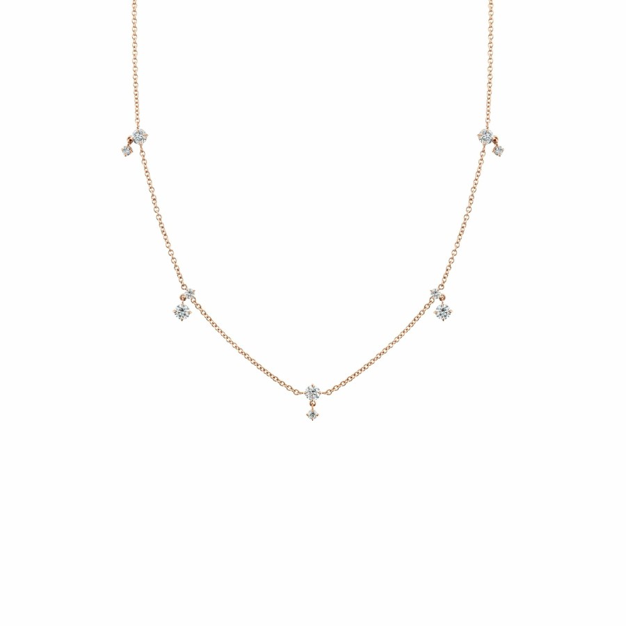 Necklaces Lizzie Mandler | Eclat Alternating Diamond Drop Station Necklace