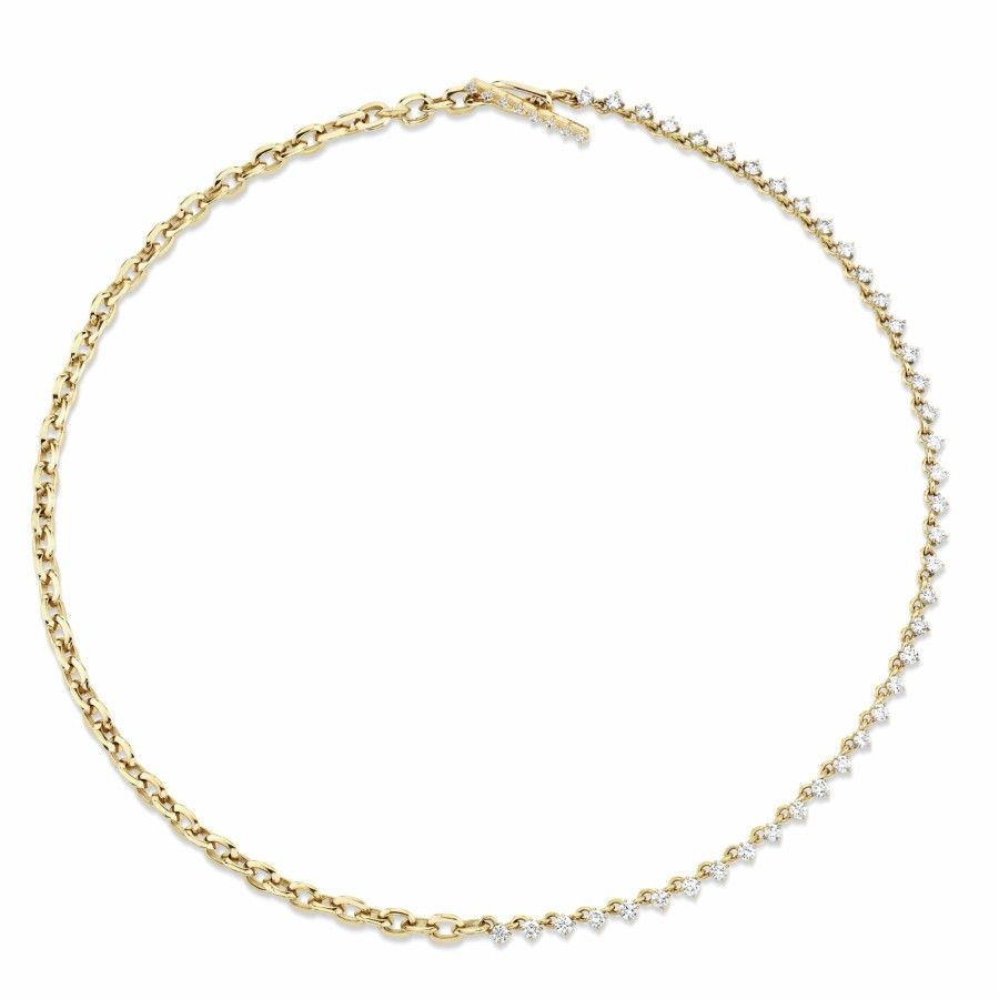 Necklaces Lizzie Mandler | Xs Link And Eclat Diamond Tennis Necklace