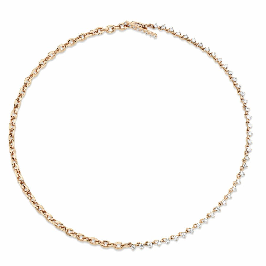 Necklaces Lizzie Mandler | Xs Link And Eclat Diamond Tennis Necklace