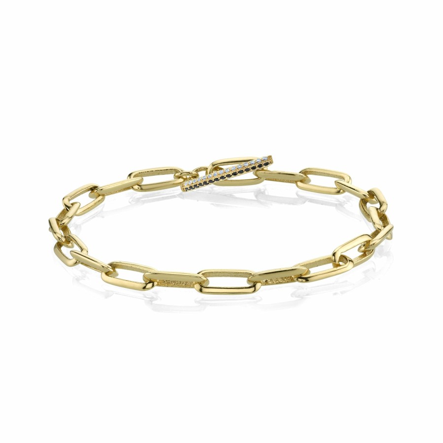 Bracelets Lizzie Mandler | Knife Edge Oval Link Chain Bracelet With Othello Toggle