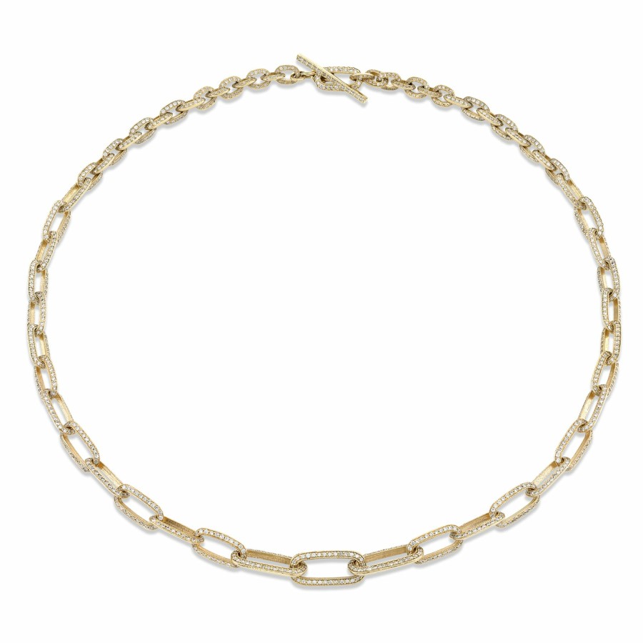 Ready To Ship Lizzie Mandler | Pave Graduated Choker Yellow Gold / White Diamonds