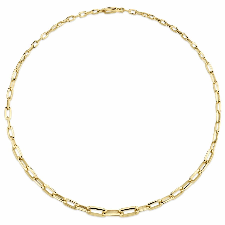 Necklaces Lizzie Mandler | Chubby Knife Edge Oval Link