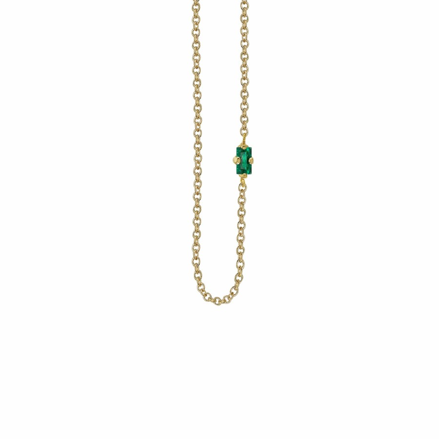 Ready To Ship Lizzie Mandler | Emerald Floating Necklace