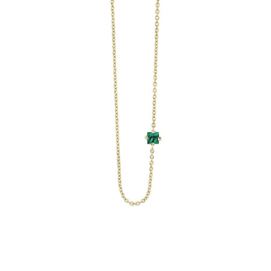 Ready To Ship Lizzie Mandler | Emerald Floating Necklace