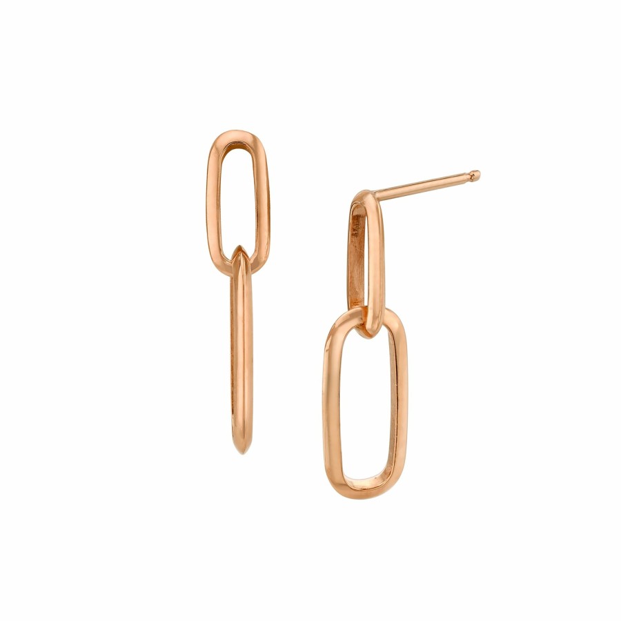 Ready To Ship Lizzie Mandler | Double Knife Edge Drop Earrings Yellow Gold